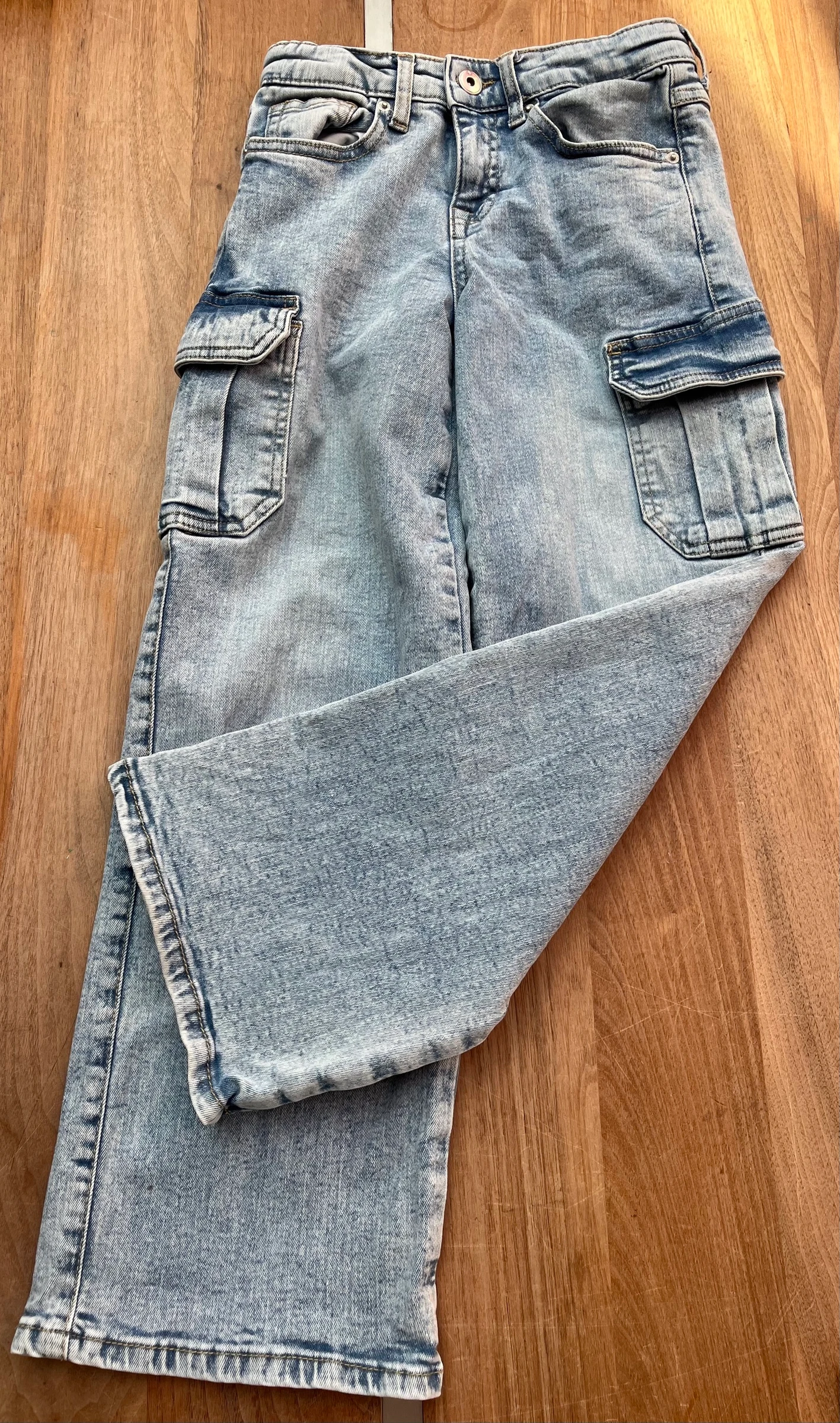 🌸 𝒎𝒛 | Shoeby cargo jeans | wide leg | lichtblauw | maat 134 | verstelbare taille – photo 3